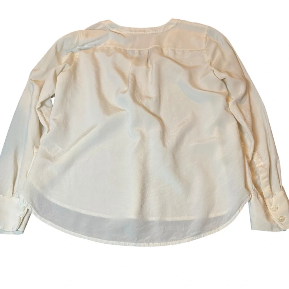 J. Crew Cream 100% silk V-Neck Blouse sz 10‎